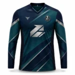 Teal Silver Long Sleeve Jersey
