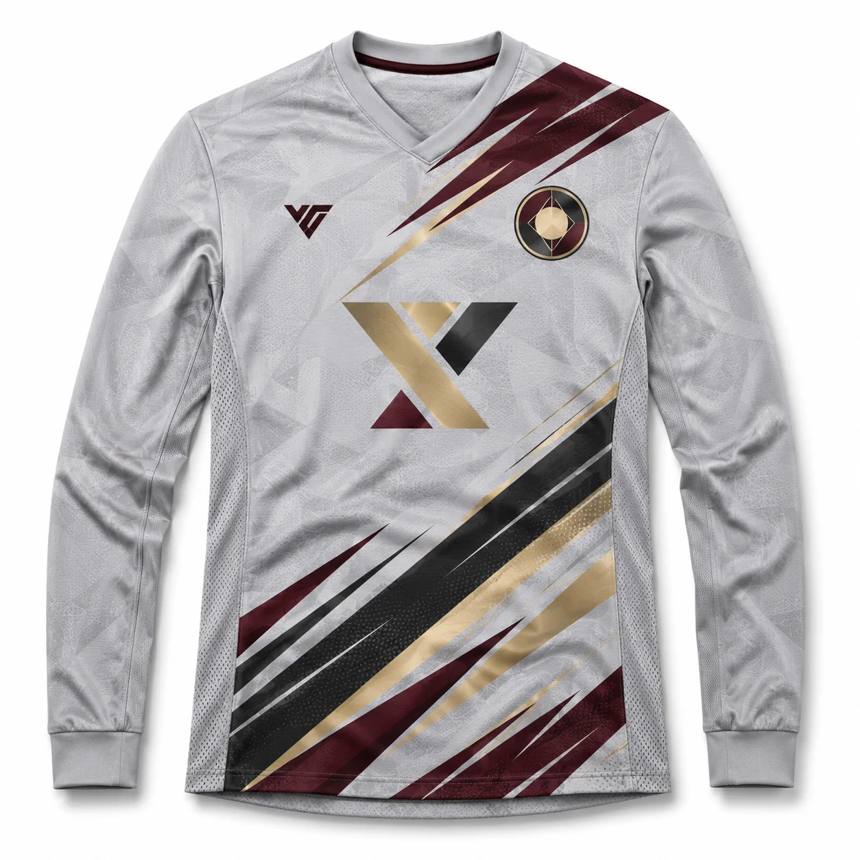 ChatGPT Image 2026年6月4日 22_26_44 (1) Silver Burgundy Long Sleeve Jersey - Image 1